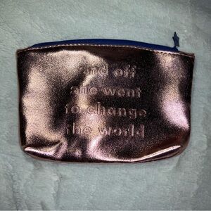 Ipsy Metallic Rose Gold Makeup Pouch